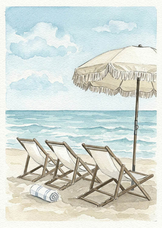 Cuadro Reunión en la playa
