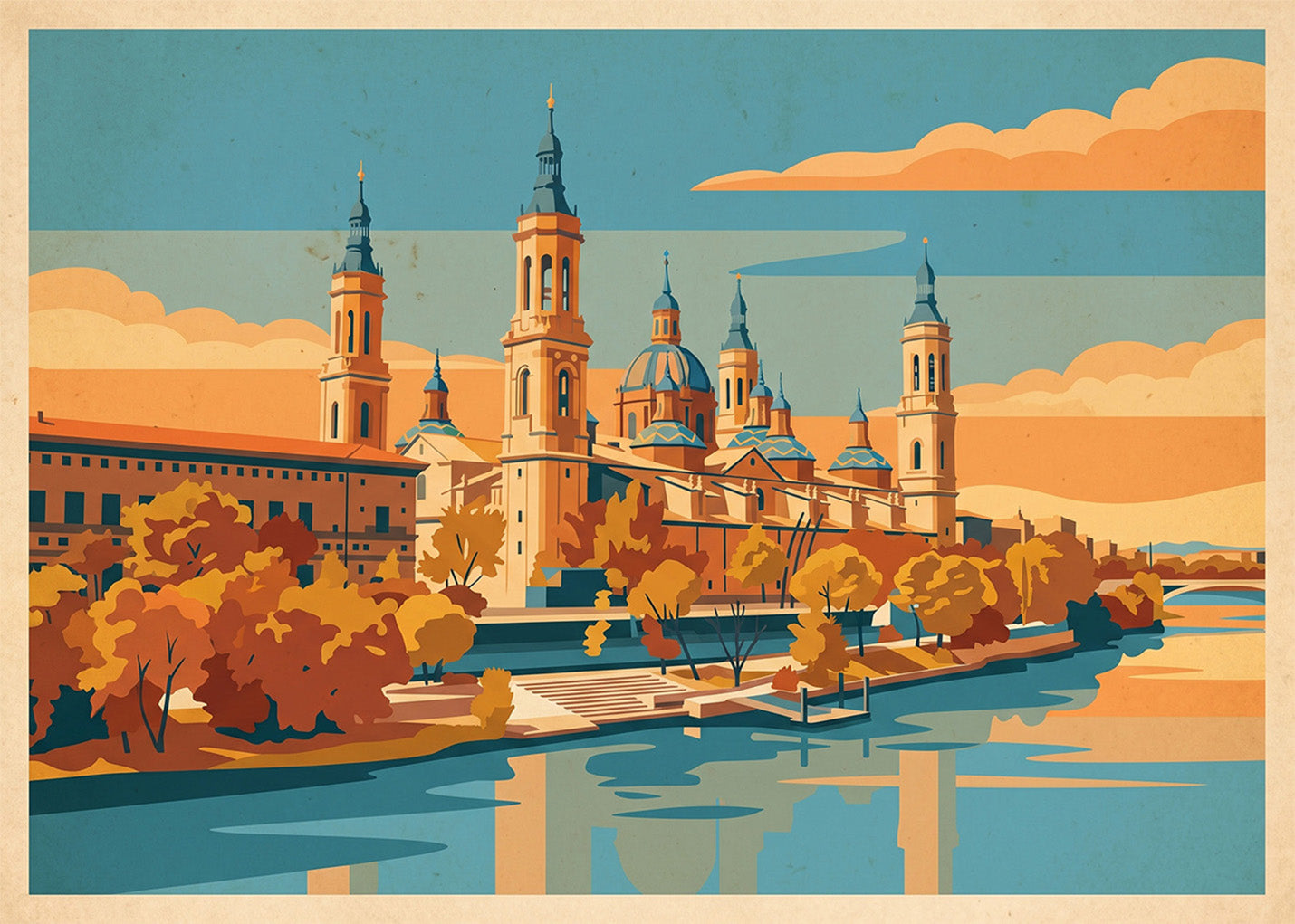 Cuadro Río Ebro y El Pilar de Zaragoza