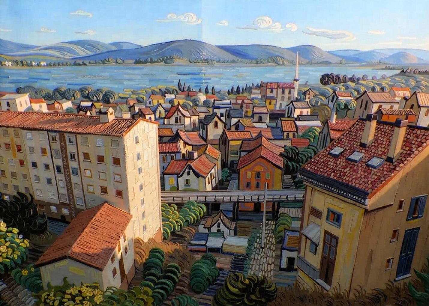 Cuadro Río de la Pila Santander estilo Van Gogh