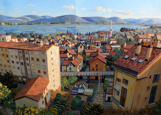 Cuadro Río de la Pila Santander estilo Van Gogh