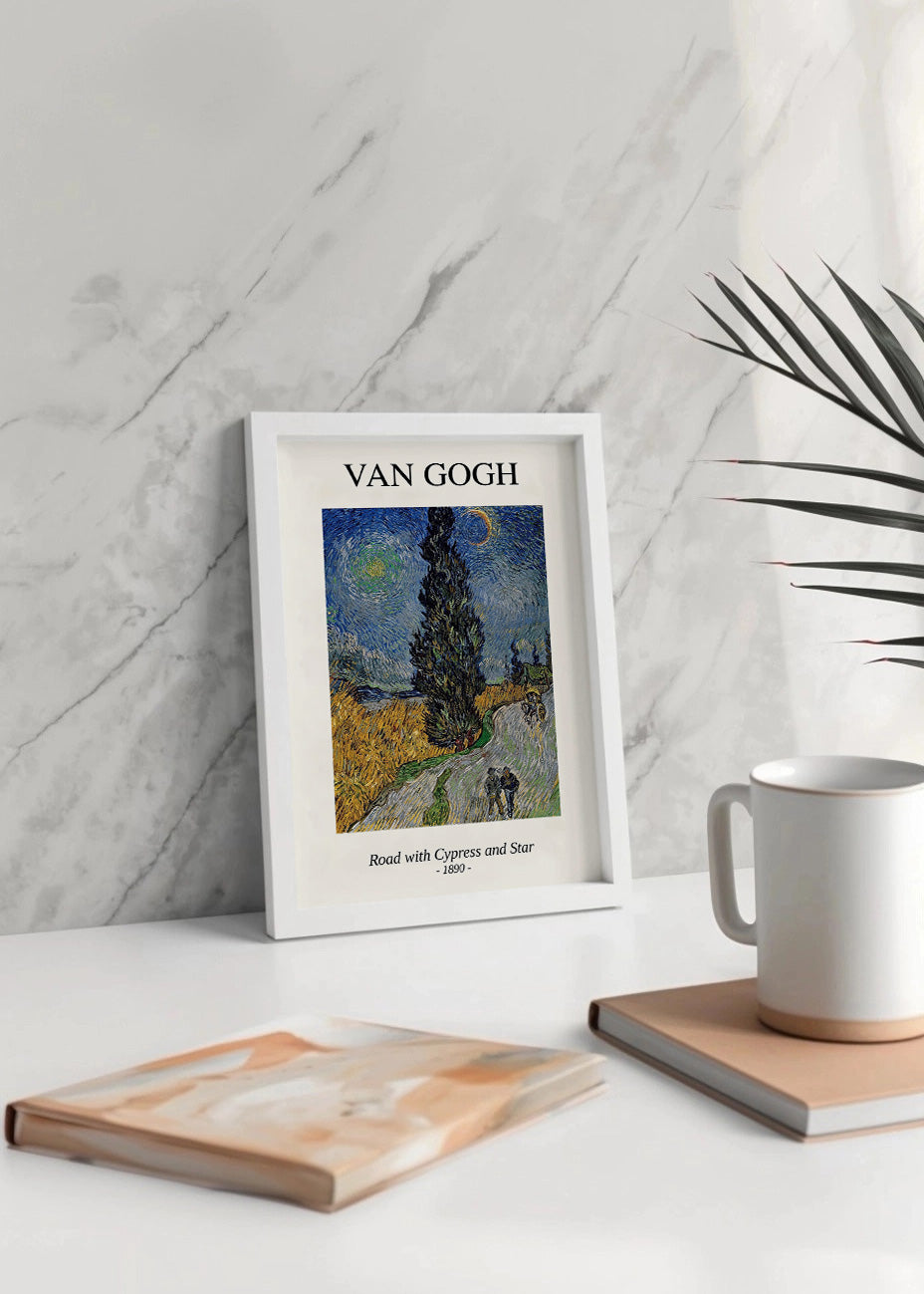 Cuadro Road with Cypress and Star (Van Gogh)