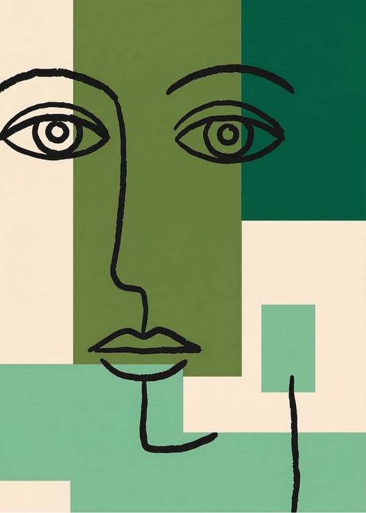 Cuadro Rostro verde