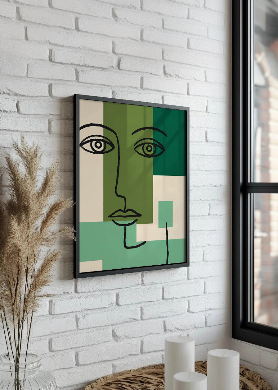 Cuadro Rostro verde