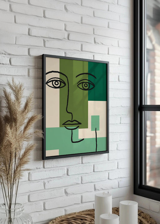 Cuadro Rostro verde