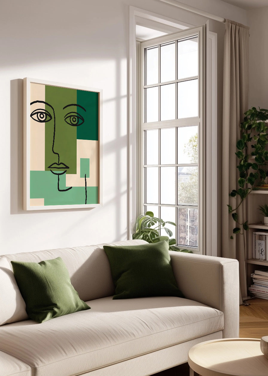 Cuadro Rostro verde