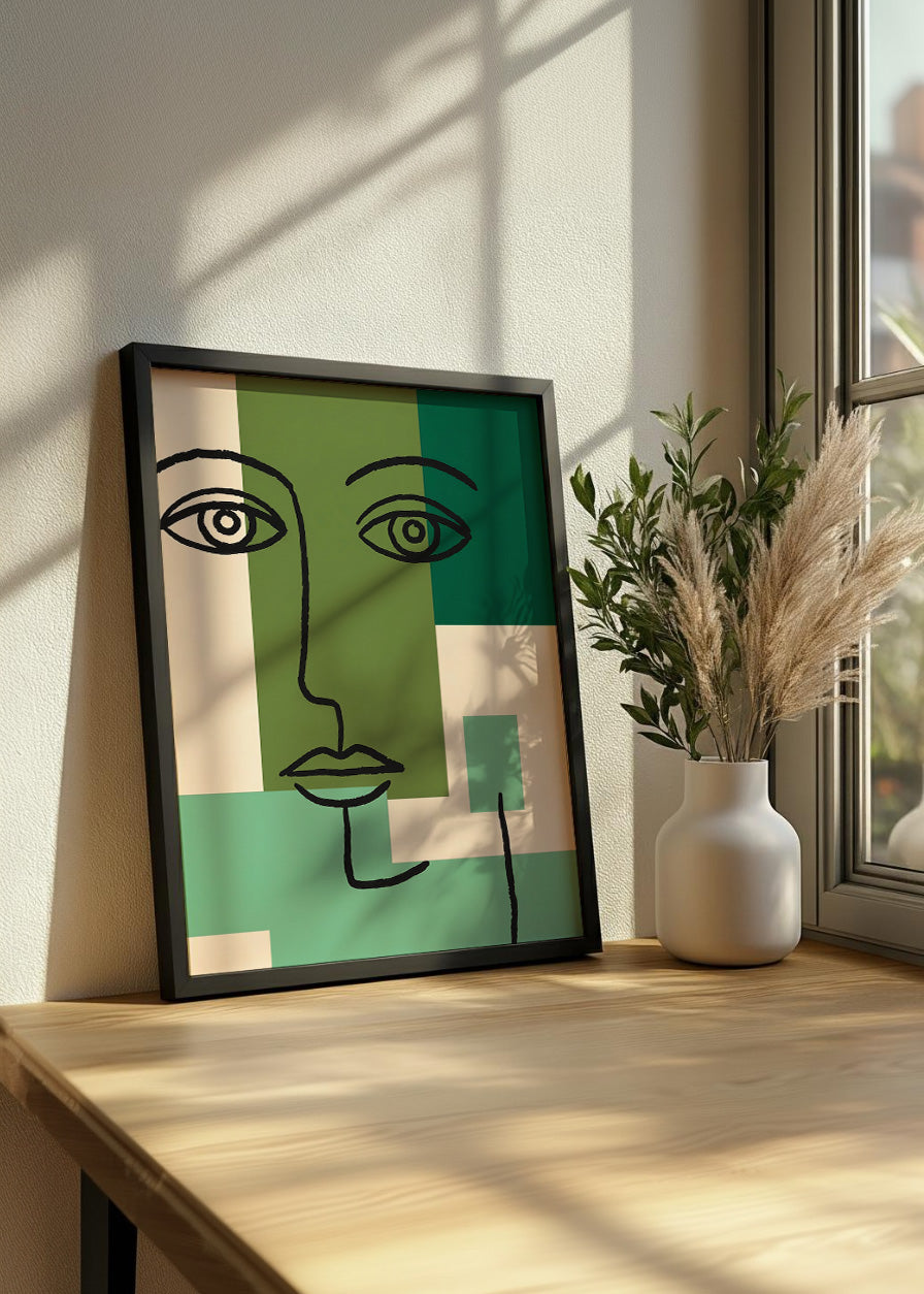 Cuadro Rostro verde