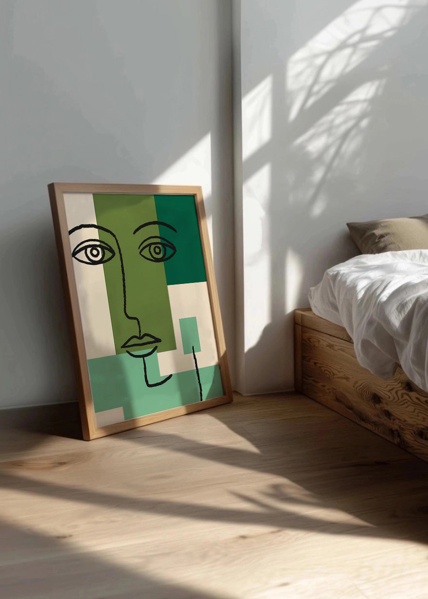 Cuadro Rostro verde