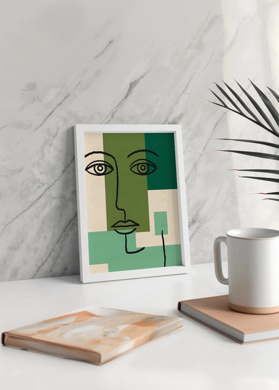 Cuadro Rostro verde