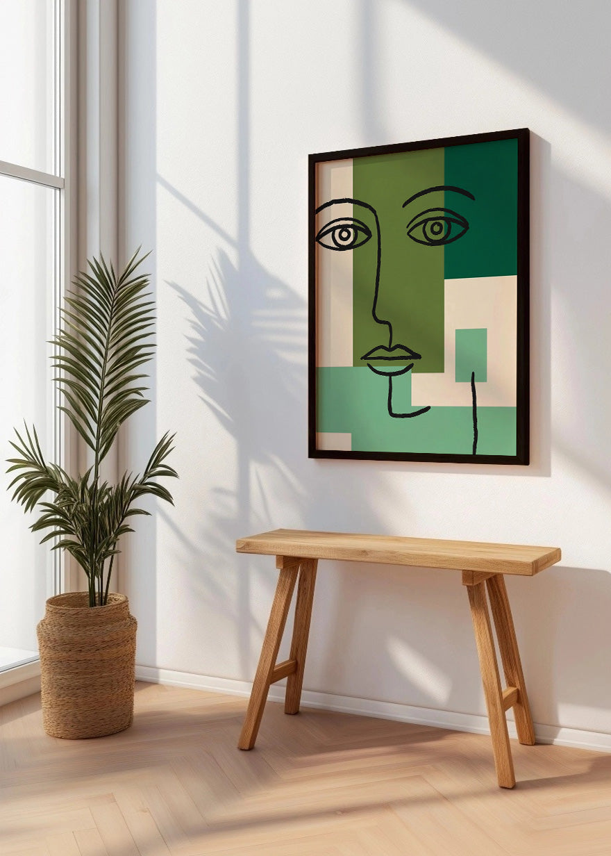 Cuadro Rostro verde