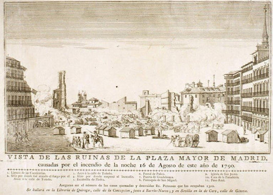 Cuadro Ruinas de la Plaza mayor tras el incendio de 1790