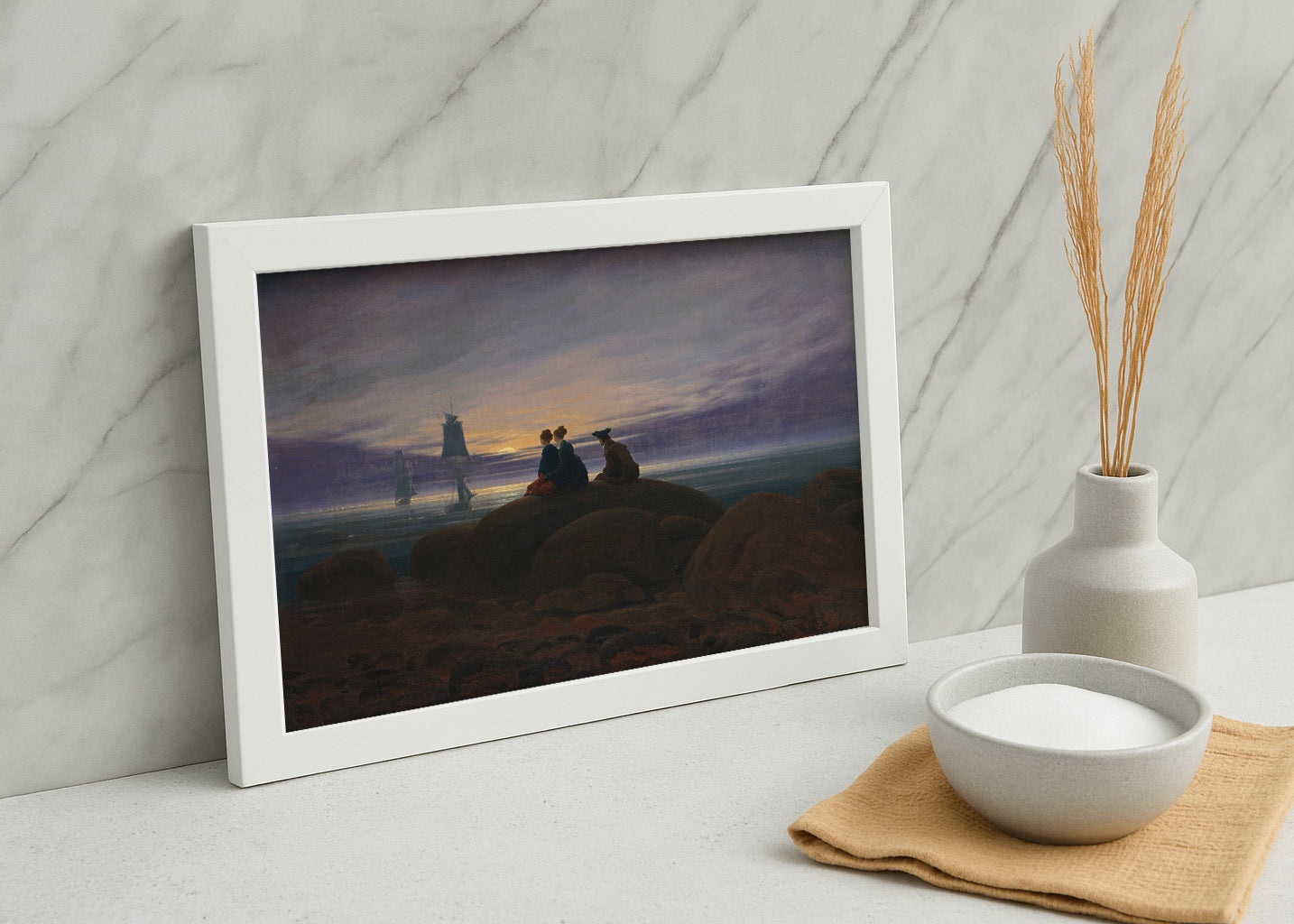 Cuadro ​Salida de la luna junto al mar (Friedrich)
