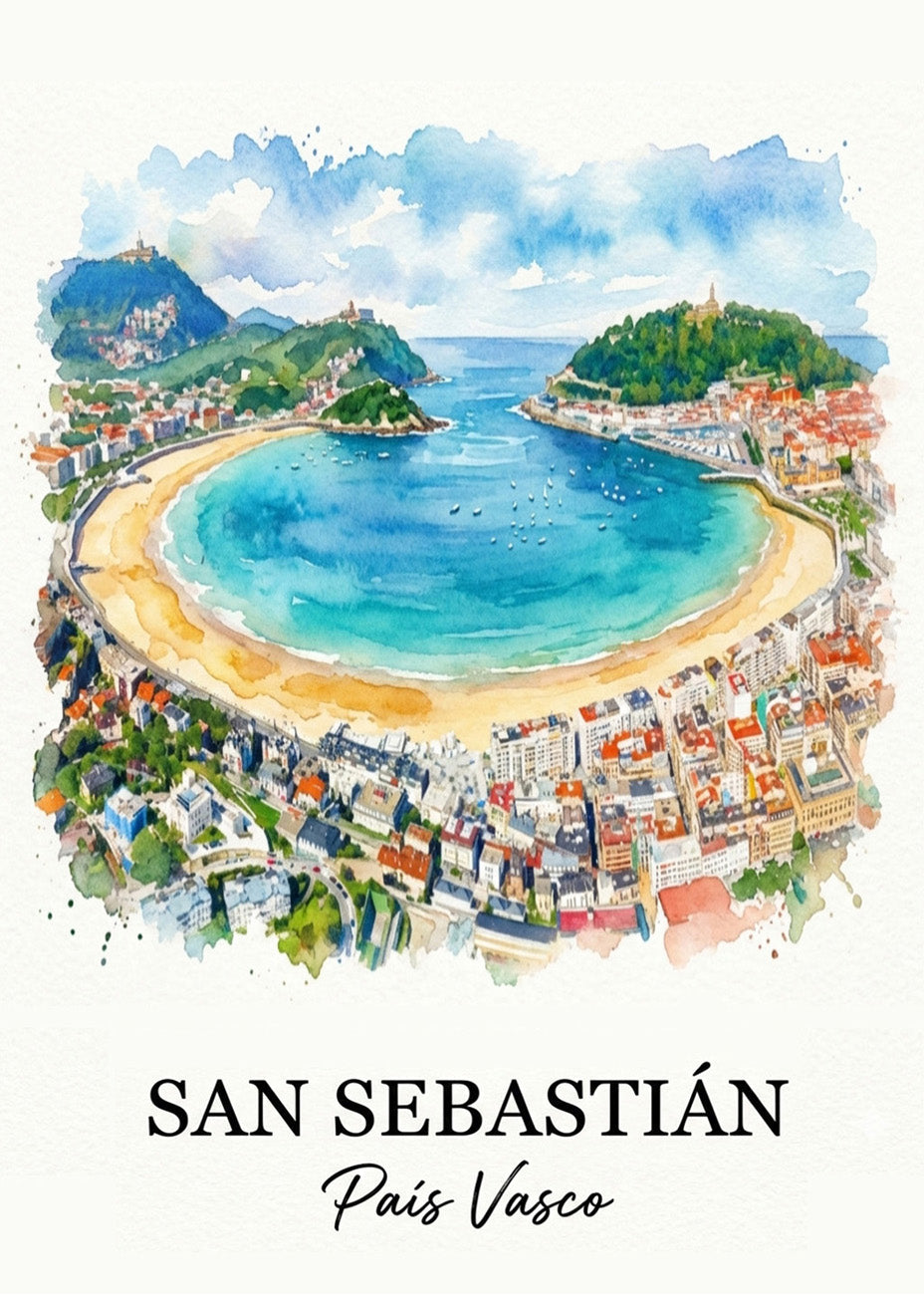 Cuadro San Sebastián La Concha - Postal