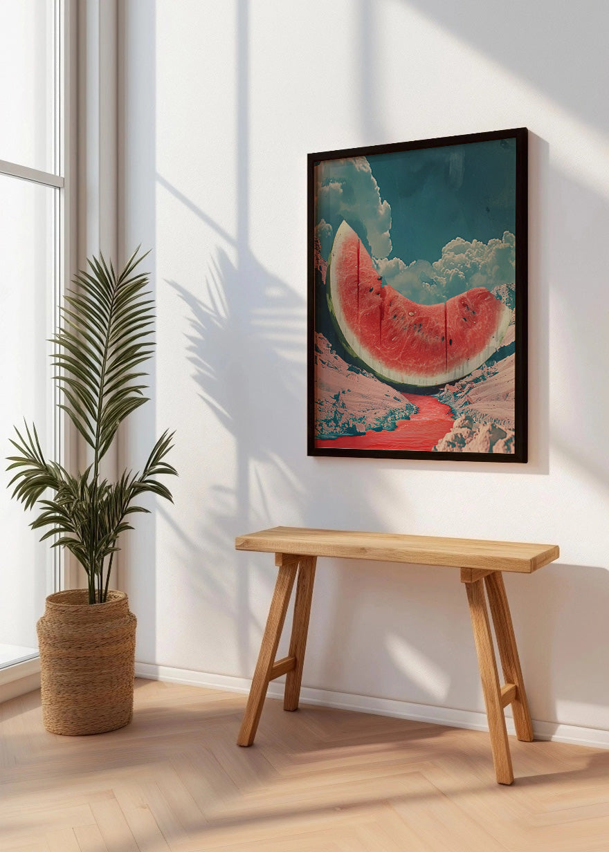 Cuadro ​Sandía en colina con colores pastel