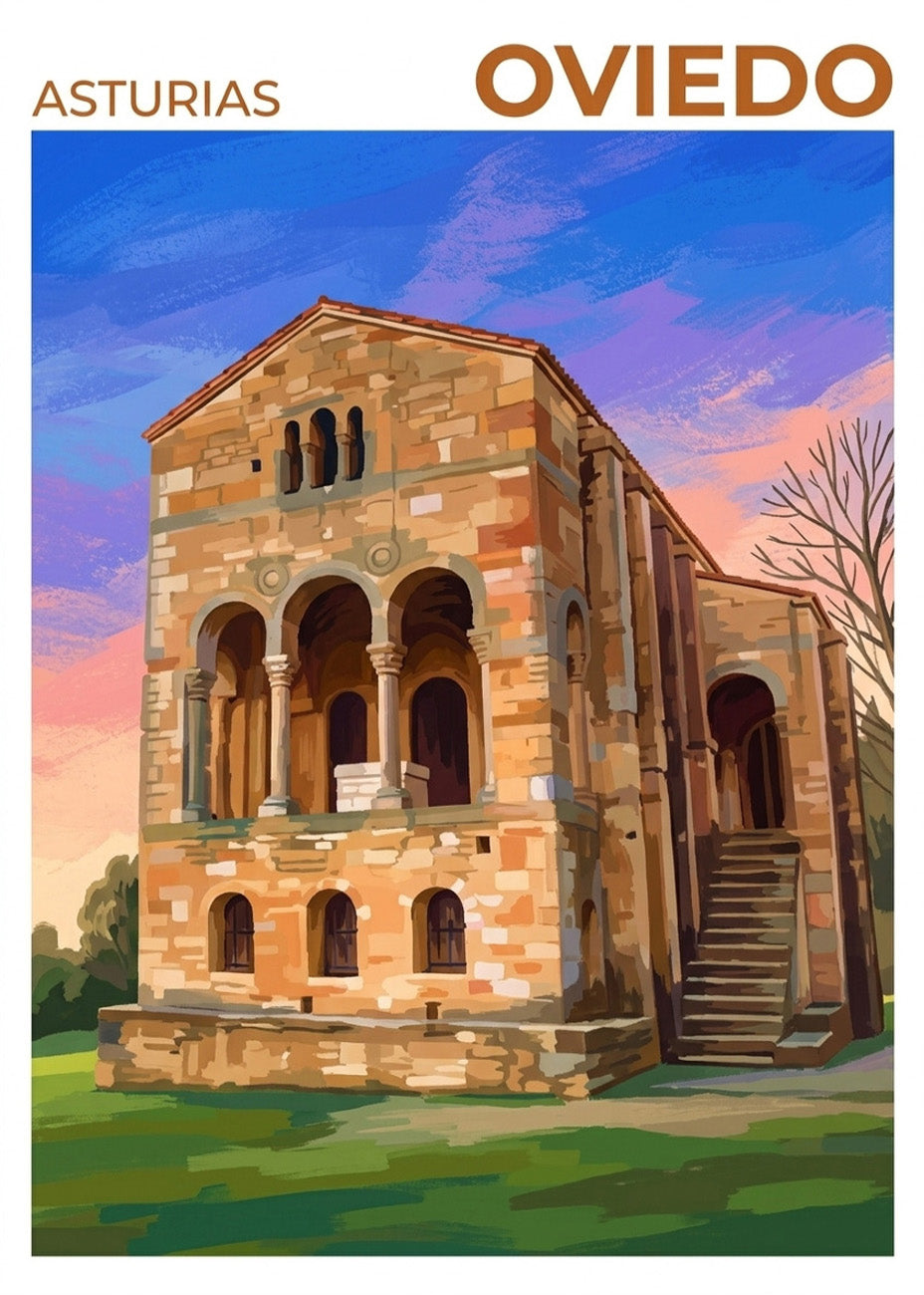 Cuadro Santa María del Naranco - Gouache