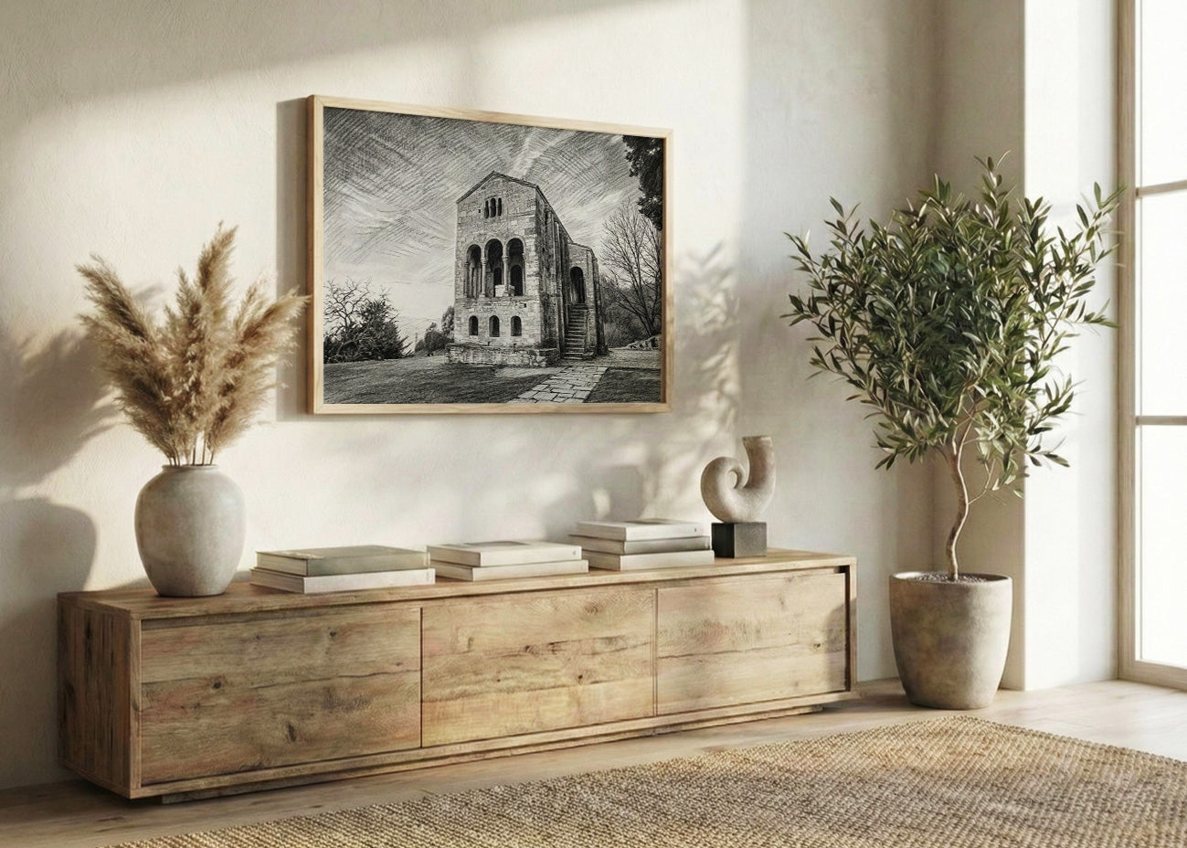 Cuadro Santa María del Naranco estilo lápiz