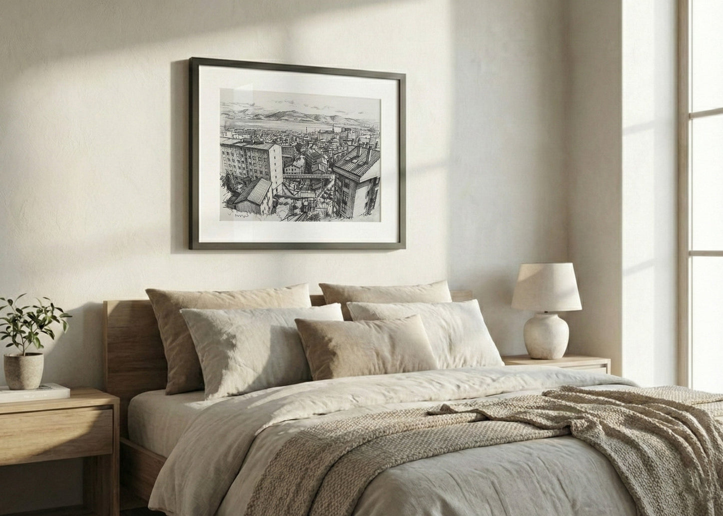 Cuadro Santander mirador Río de la Pila estilo lápiz