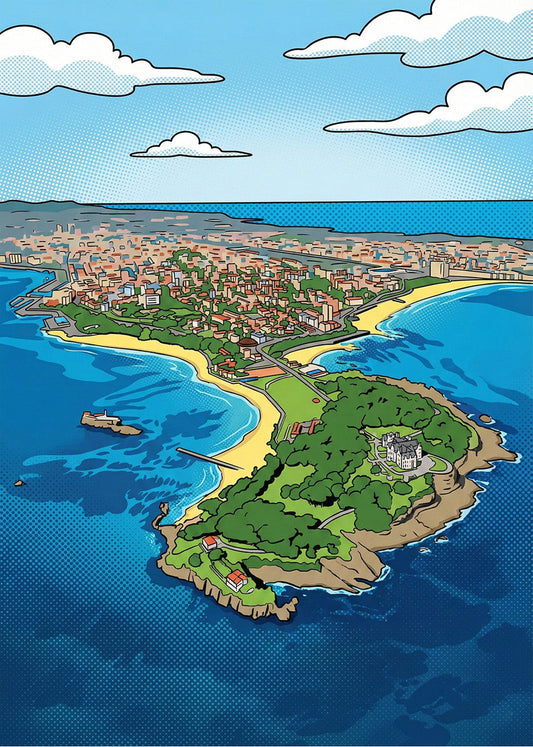 Cuadro Santander península de la Magdalena - Cómic