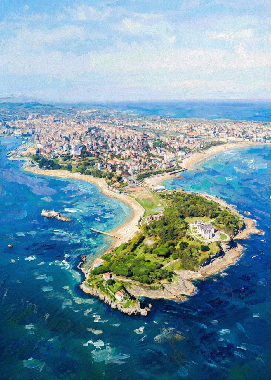 Cuadro Santander península de la Magdalena - Impresionismo