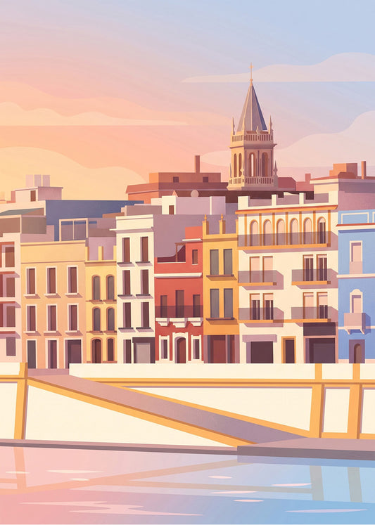 Cuadro Sevilla Calle Betis - Pastel