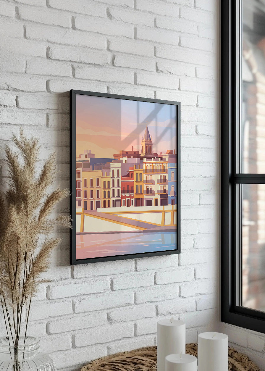 Cuadro Sevilla Calle Betis - Pastel