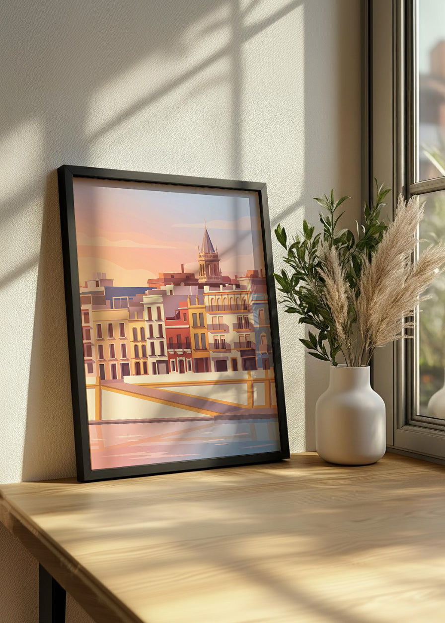 Cuadro Sevilla Calle Betis - Pastel