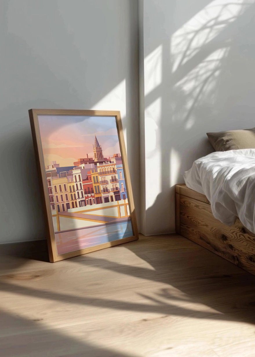 Cuadro Sevilla Calle Betis - Pastel