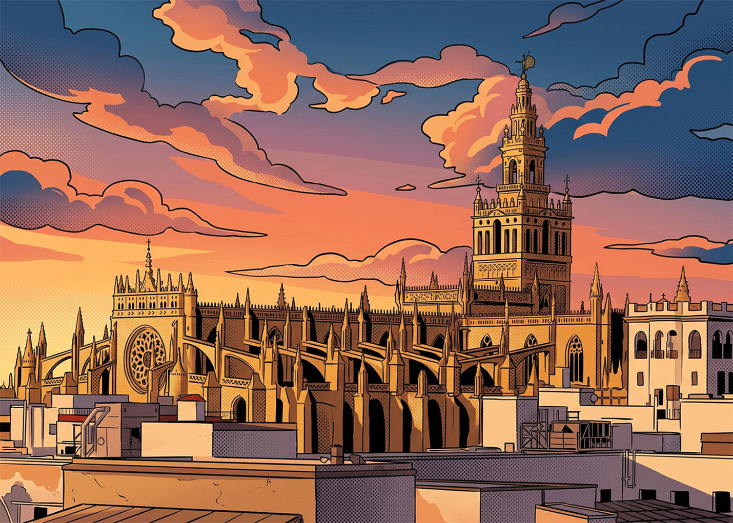 Cuadro Sevilla Catedral y Giralda - Cómic