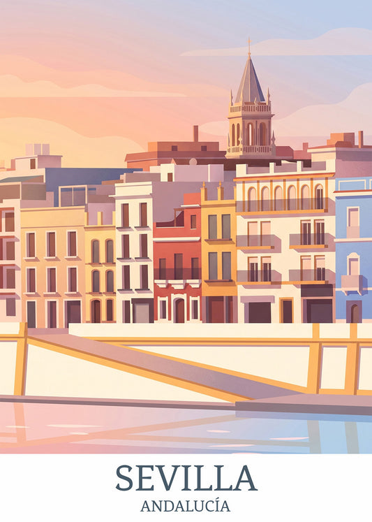 Cuadro Sevilla y Calle Betis - Pastel