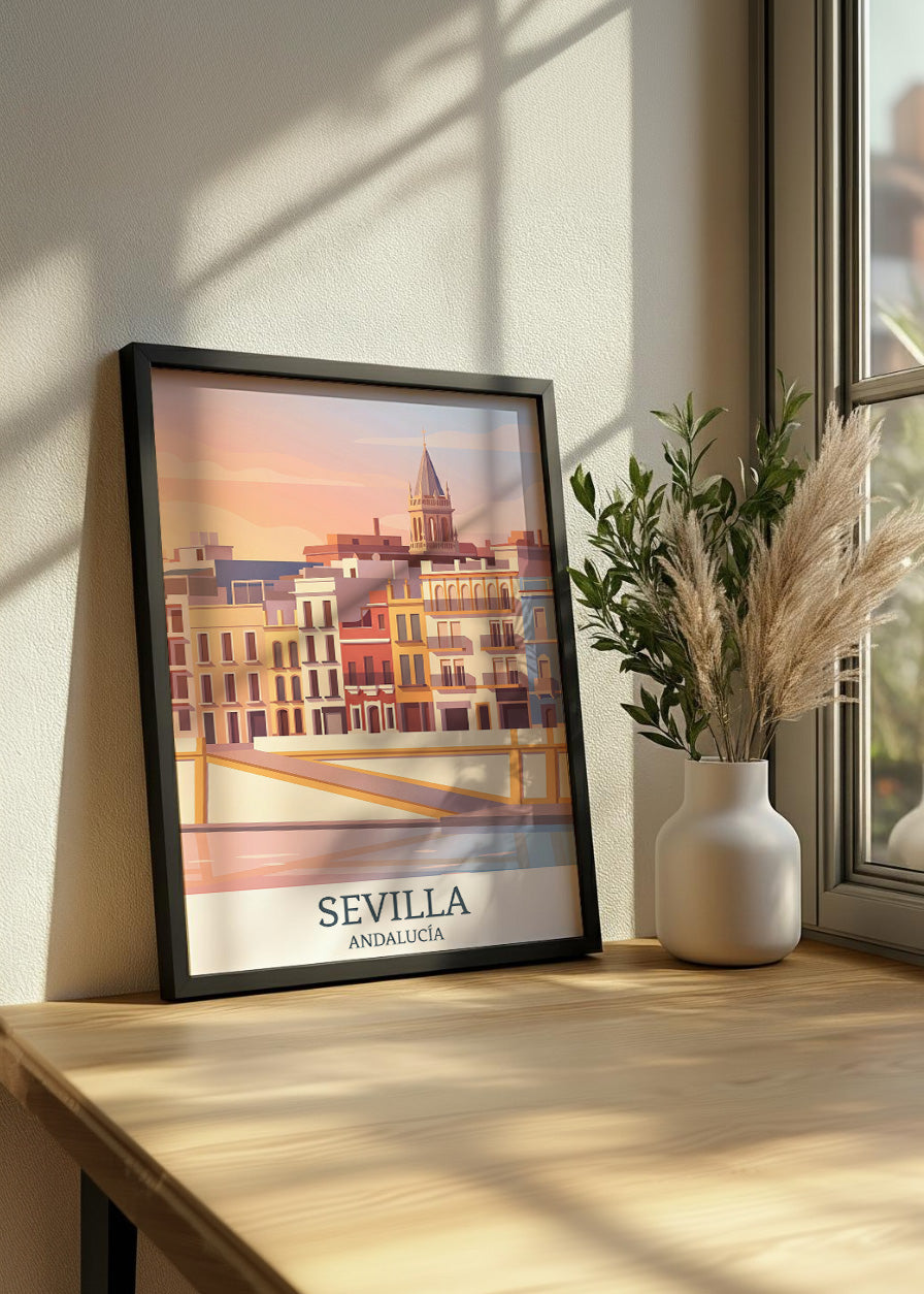 Cuadro Sevilla y Calle Betis - Pastel