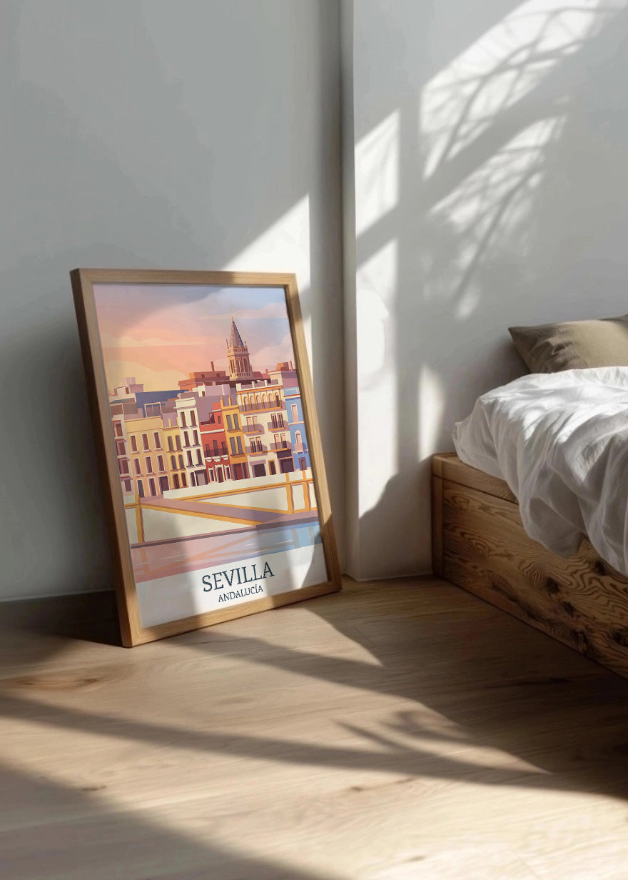 Cuadro Sevilla y Calle Betis - Pastel