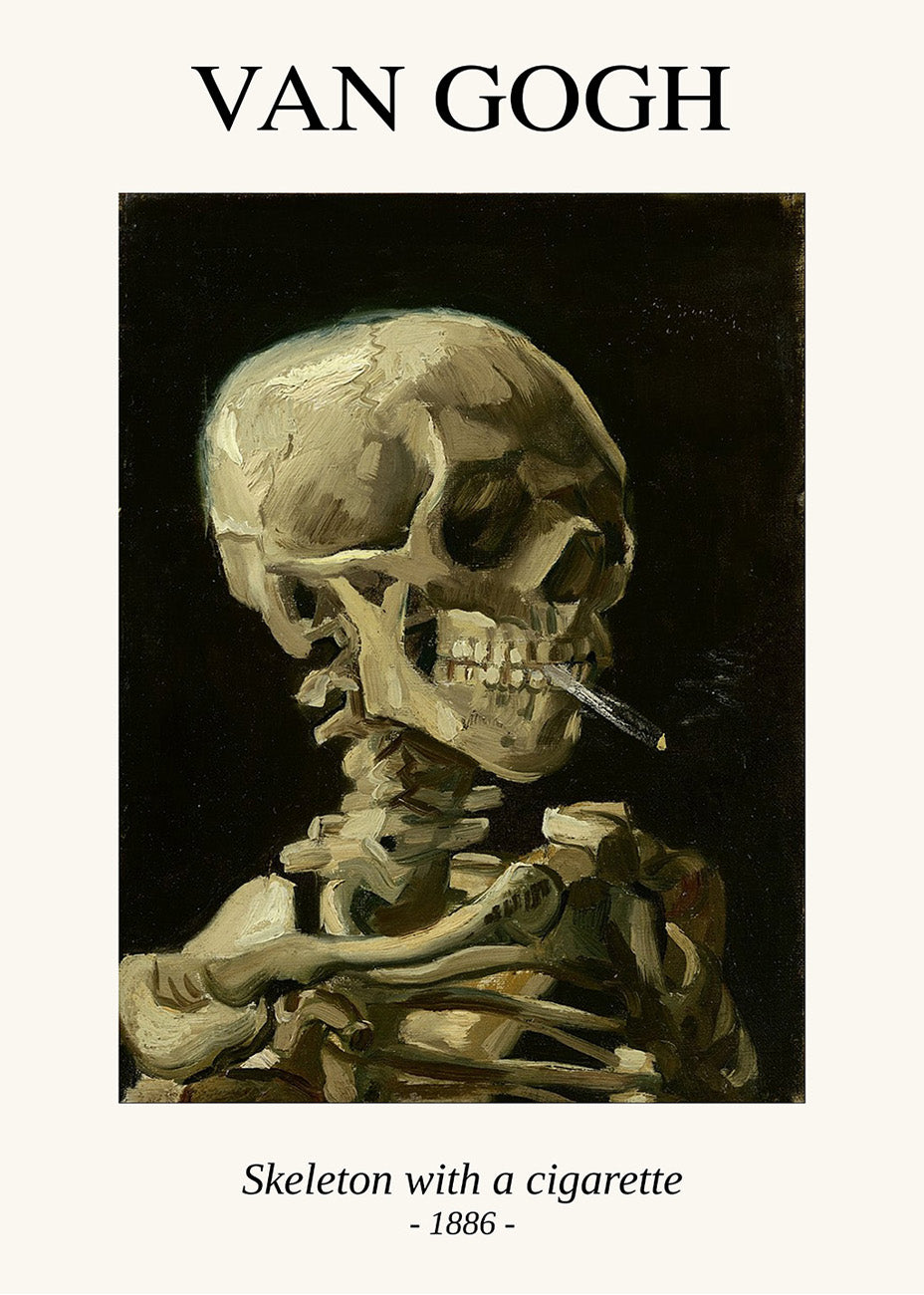 Skelett mit einer Zigarette (Van Gogh)