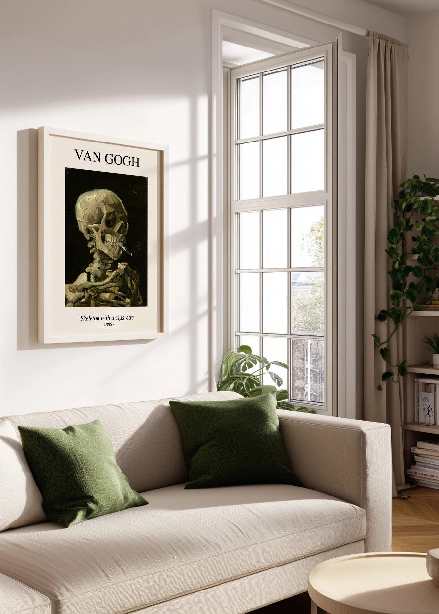 Skelett mit einer Zigarette (Van Gogh)
