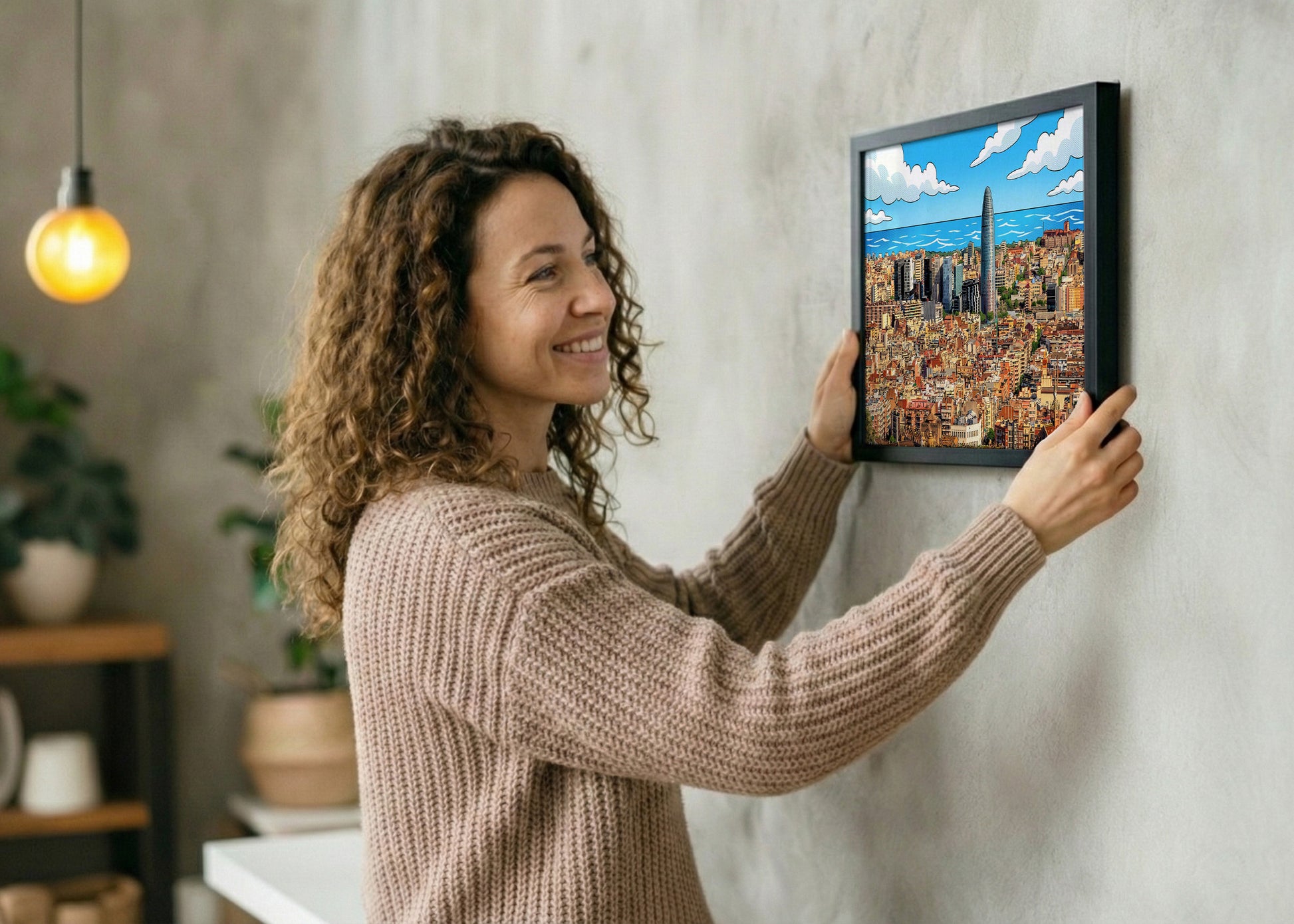 Cuadro Skyline de Barcelona - Cómic