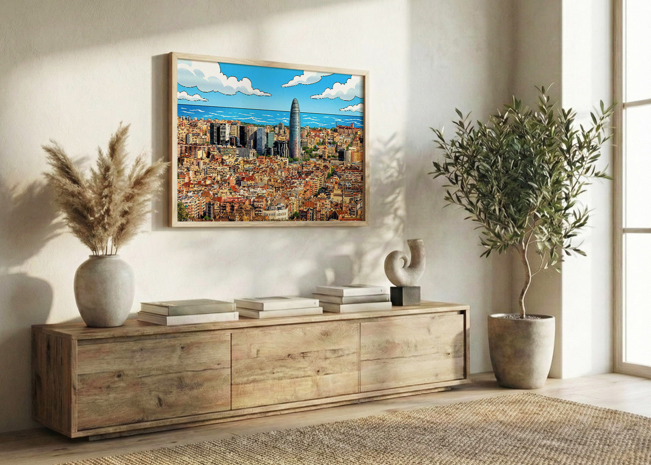 Cuadro Skyline de Barcelona - Cómic
