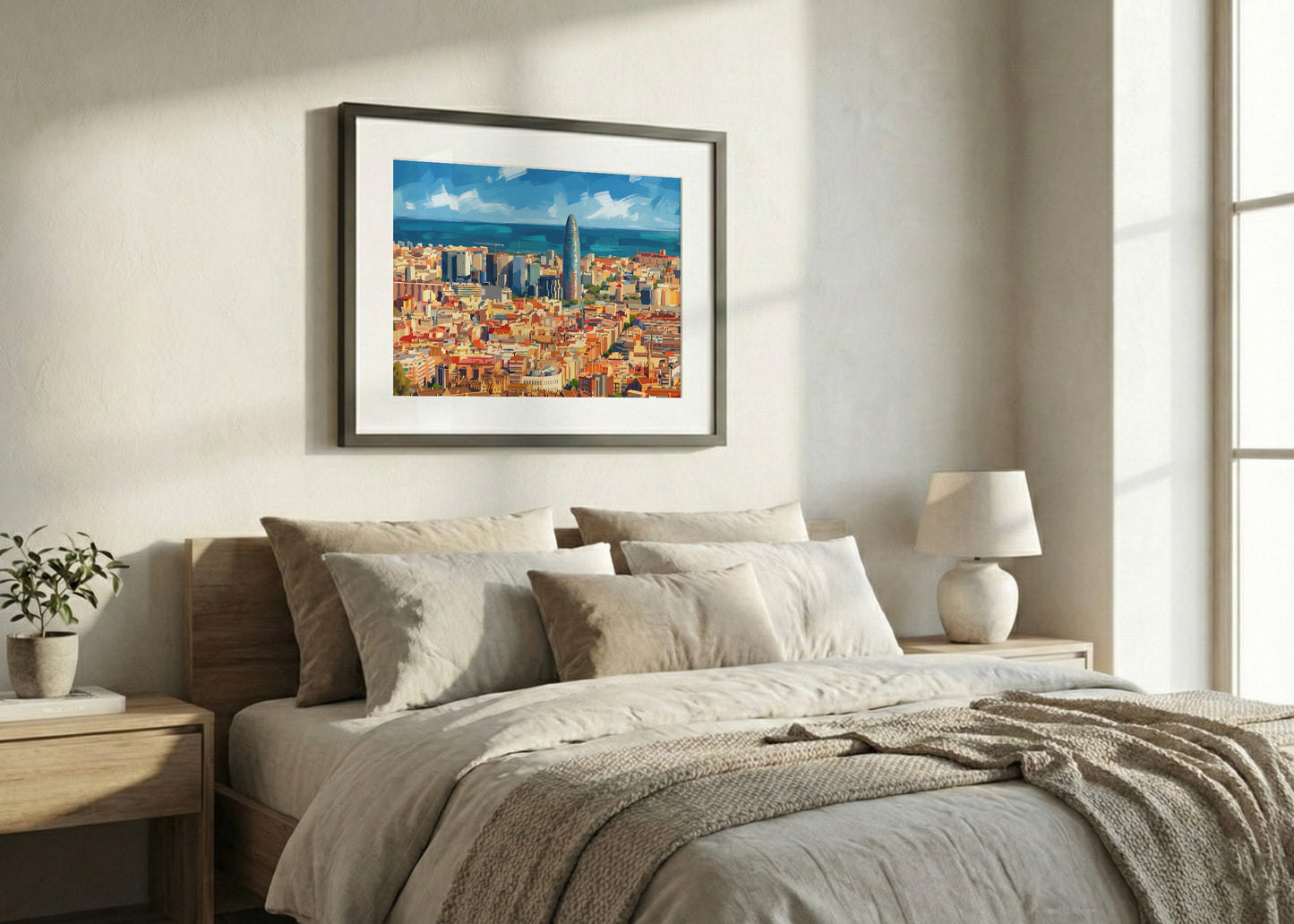 Cuadro Skyline de Barcelona - Gouache
