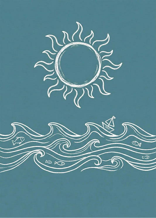 Cuadro Sol y mar minimalista