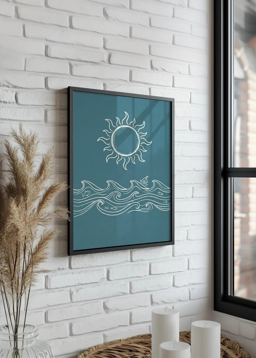 Cuadro Sol y mar minimalista