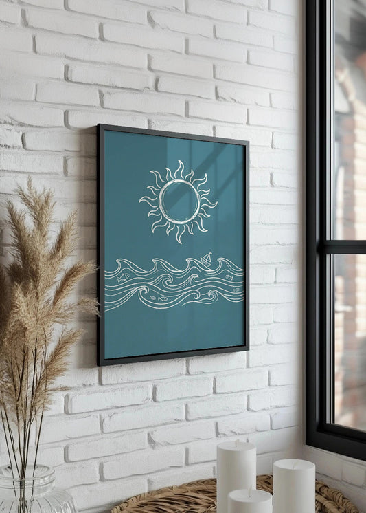 Cuadro Sol y mar minimalista