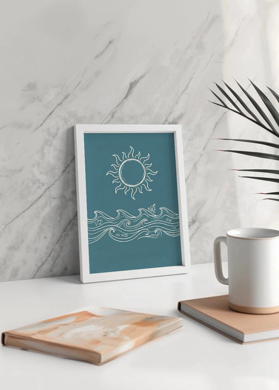 Cuadro Sol y mar minimalista