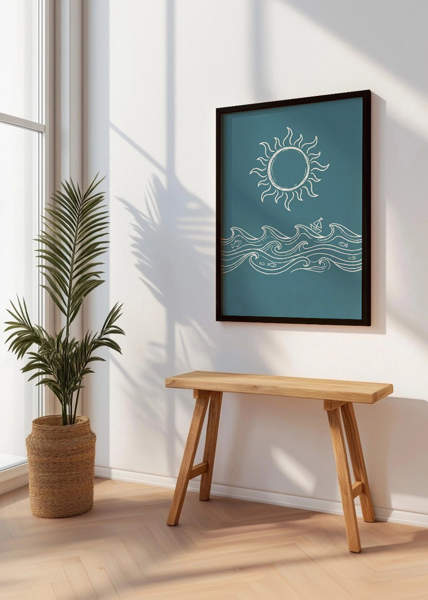 Cuadro Sol y mar minimalista