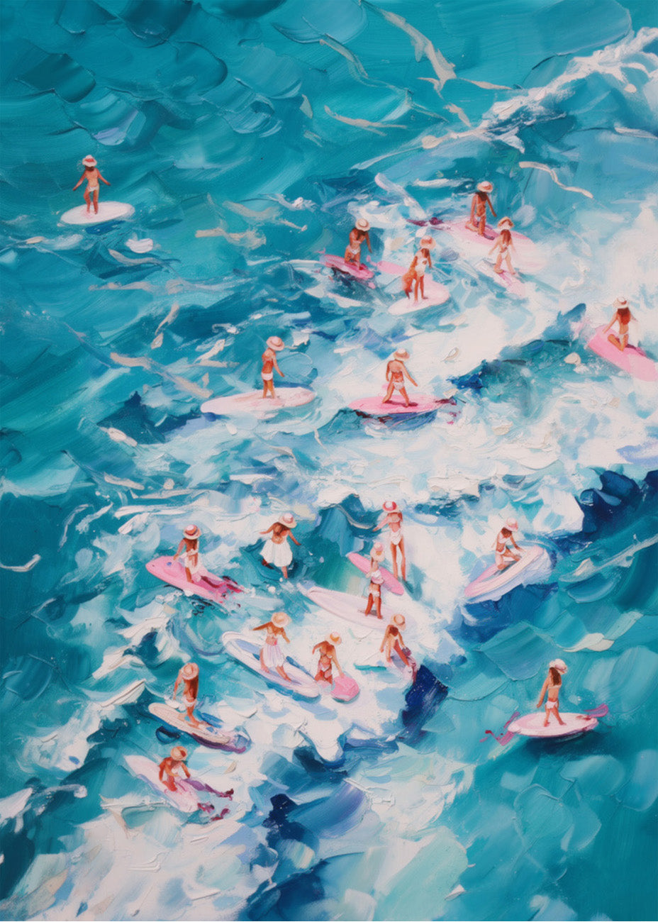 Cuadro Surfistas en el las olas