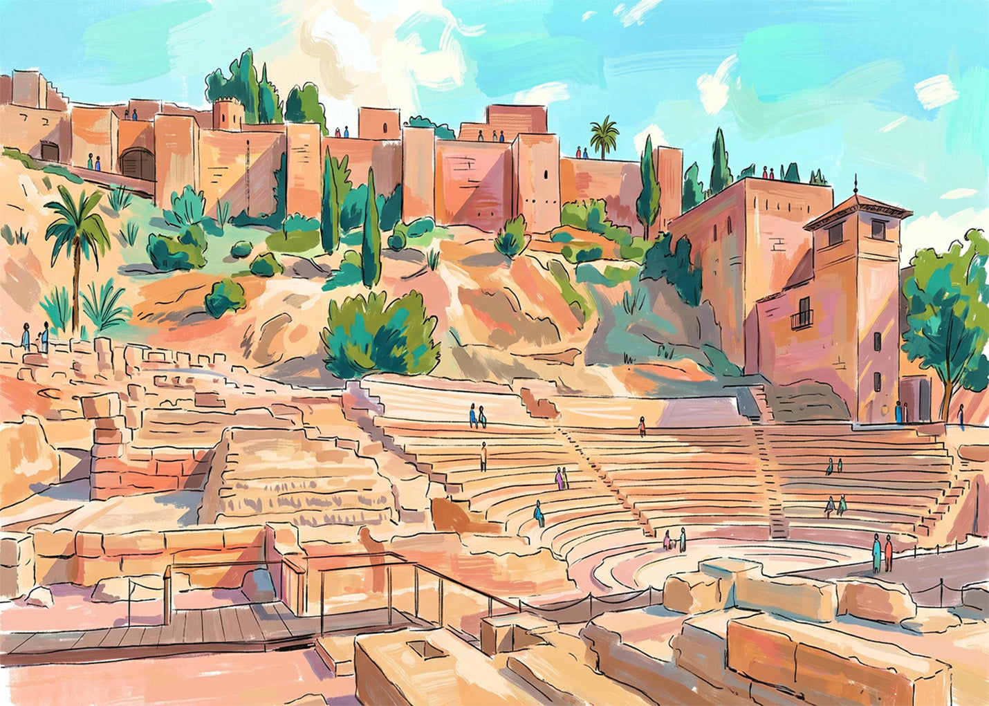 Cuadro Teatro romano de Málaga - Soft