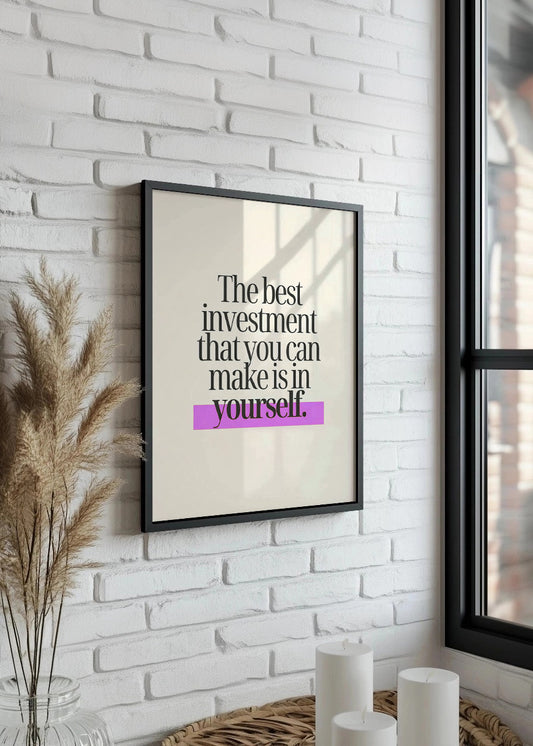 Cuadro The best investment is in yourself