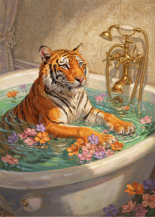 Cuadro Tigre en el baño