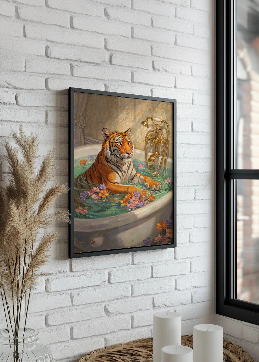 Cuadro Tigre en el baño
