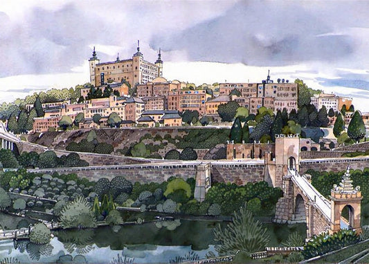 Cuadro Toledo y Alcázar dibujado