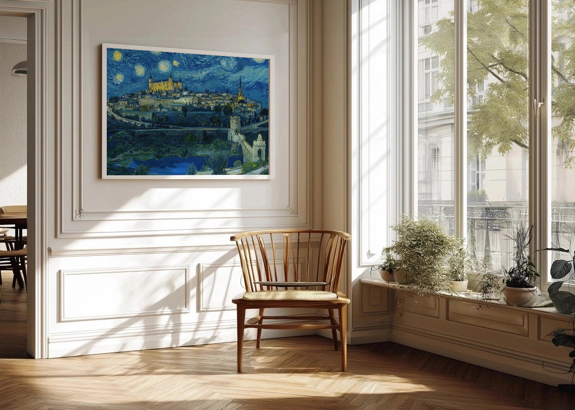 Cuadro ​Toledo y Alcázar al estilo Van Gogh