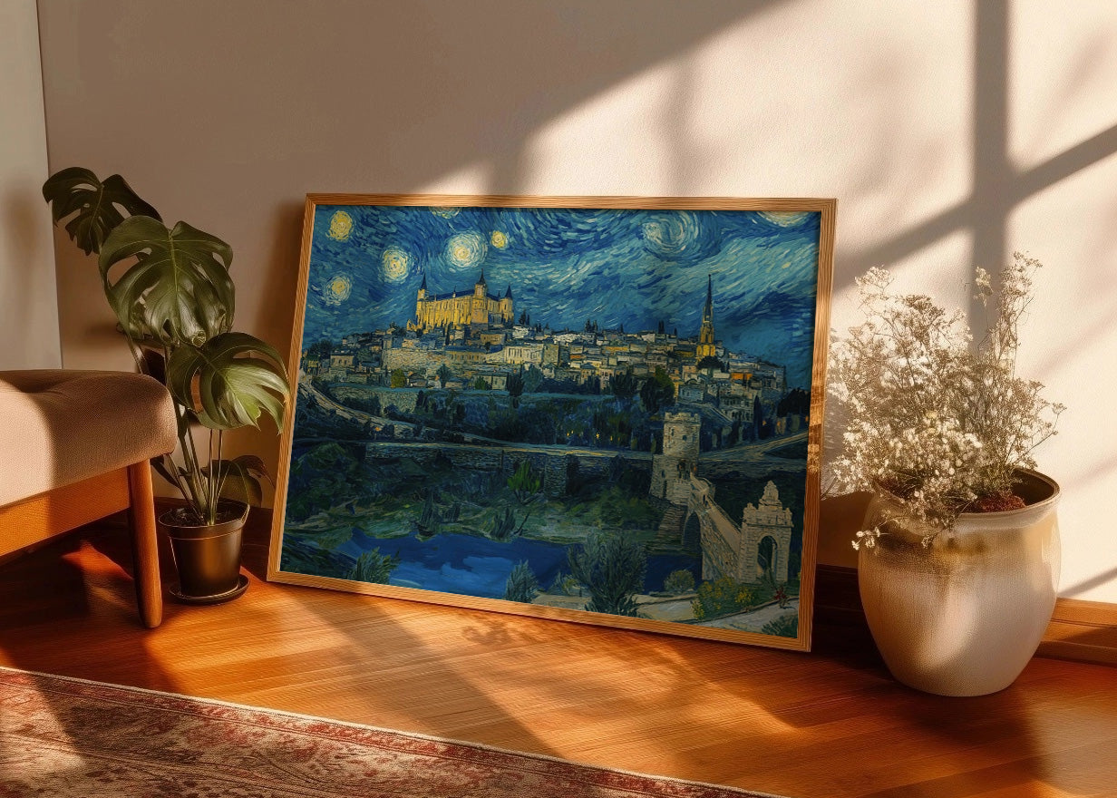 Cuadro ​Toledo y Alcázar al estilo Van Gogh