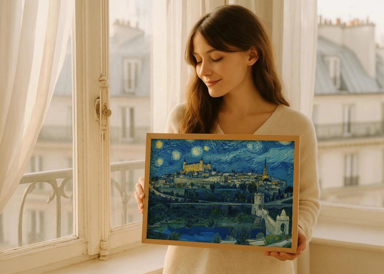 Cuadro ​Toledo y Alcázar al estilo Van Gogh