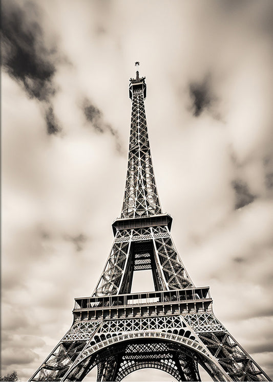 Cuadro ​Torre Eiffel a blanco y negro